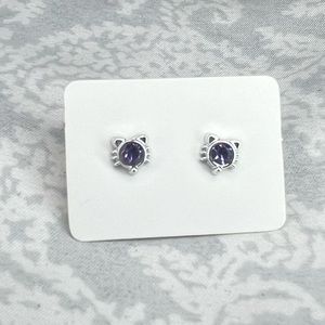 Metal-free Cat Earrings, Plastic Post Studs, Allergy Free Hypoallergenic